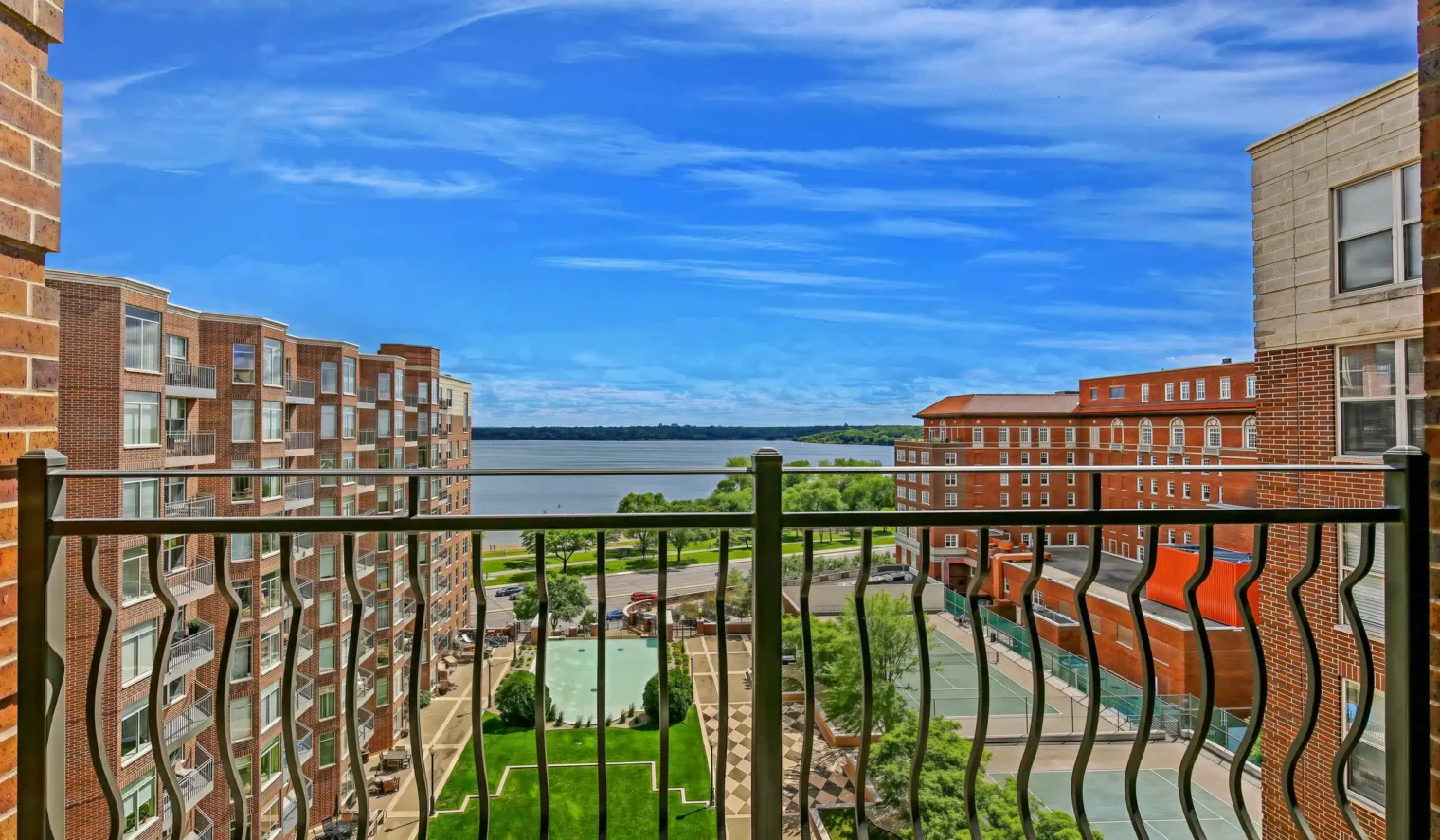 minneapolis apartments The Beach Club Residences balcony view